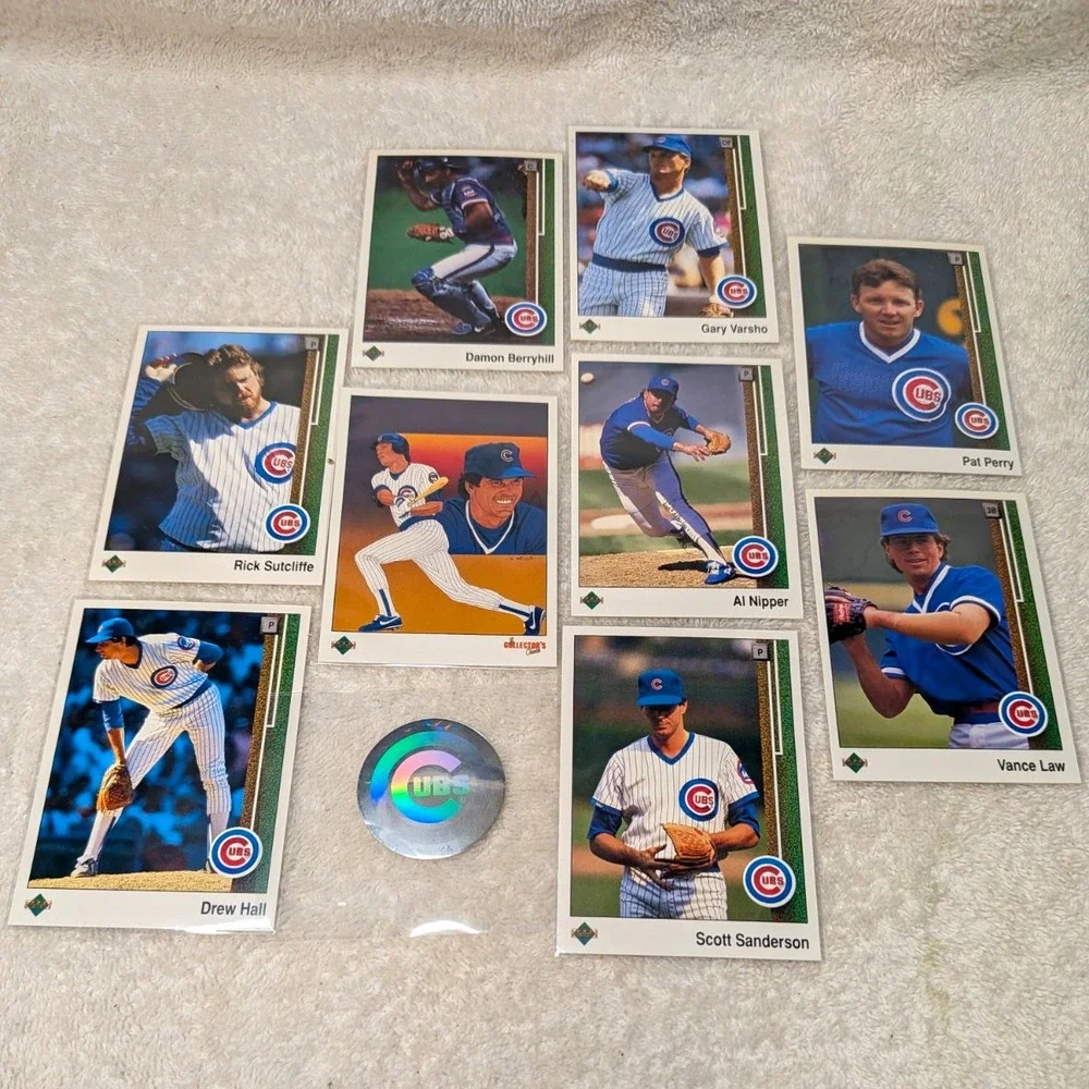 Upper Deck 1990 Chicago Cubs 8-Card Lot Sutcliffe Varsho Berryhill w/ Hologram